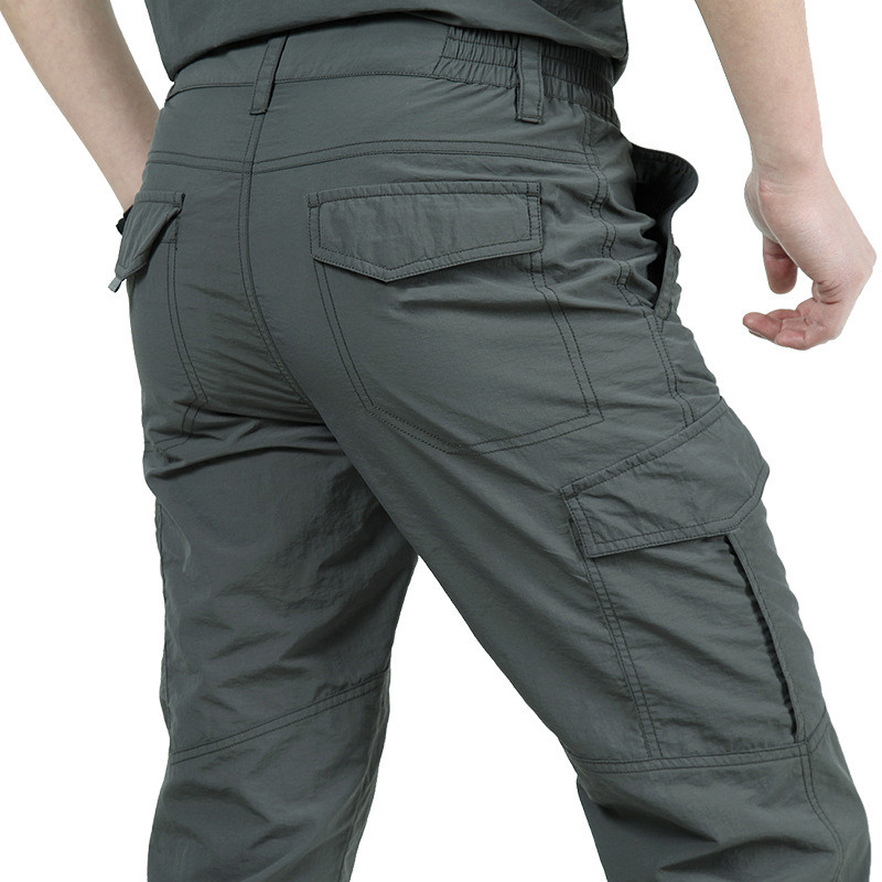 Lightweight Mens Summer Tactical Cargo Pants Casual Waterproof Trousers Durable MultiPocket Outdoor 0