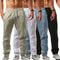 Mens HipHop Sports Pants New Spring Summer Fashion Cotton Linen Breathable Wide Leg Pants With Simp 0