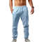 Mens HipHop Sports Pants New Spring Summer Fashion Cotton Linen Breathable Wide Leg Pants With Simp 9