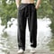 Cotton Linen Mens Beach Pants Joggers Streetwear Casual Sweatpants Loose Fit Summer Long Hawaiian Vacation Trousers