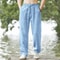 Cotton Linen Mens Beach Pants Joggers Streetwear Casual Sweatpants Loose Fit Summer Long Hawaiian Vacation Trousers