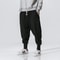 Mens Cotton Linen Harem Pants Elastic Waist Joggers Baggy Dropcrotch Streetwear Trousers Solid Casu 1