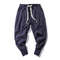 Mens Cotton Linen Harem Pants Elastic Waist Joggers Baggy Dropcrotch Streetwear Trousers Solid Casu 3