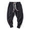 Mens Cotton Linen Harem Pants Elastic Waist Joggers Baggy Dropcrotch Streetwear Trousers Solid Casu 4