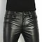 Mens Faux Leather Skinny Motorcycle Pants Rock Style PU Leather Dance Pants Slim Fit Night Club Fas 1
