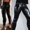 Mens Fashion PU Leather Wet Look Legging Pants, Skinny Pouch Trousers, Clubwear, Party Performance Tight Pants Clothing