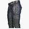 Black PU Mens Leather Motorcycle Pants With Cargo Pockets Stylish No Belt Men Trousers For Riders S 3