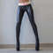 Womens PU Pencil Pants Black Push Up Hip Letter Leather Leggings Stretch Slim Fit Faux Leather Trousers for Party