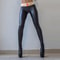 Womens PU Pencil Pants Black Push Up Hip Letter Leather Leggings Stretch Slim Fit Faux Leather Trousers for Party