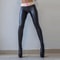 Womens PU Pencil Pants Black Push Up Hip Letter Leather Leggings Stretch Slim Fit Faux Leather Trousers for Party