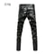 High Street Fashion PU Leather Pants for Men, New Winter Skinny Biker Motorcycle Trousers Male Stage Club Wear