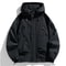 Mens Windbreakers Hooded Jacket Zipper Coat Cargo Waterproof Black Bomber Loose Thin Softshell Hiking Camping Jacket