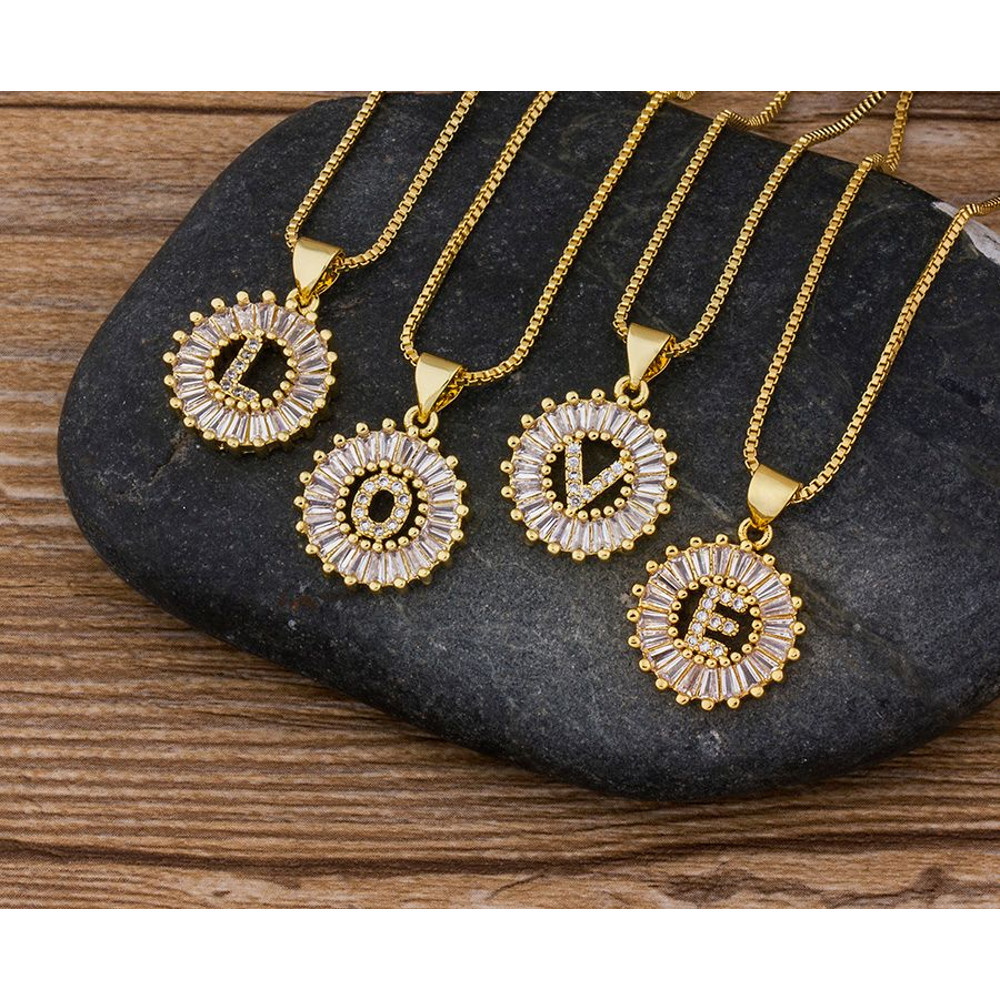 Initial Charm Crystal Necklace 4