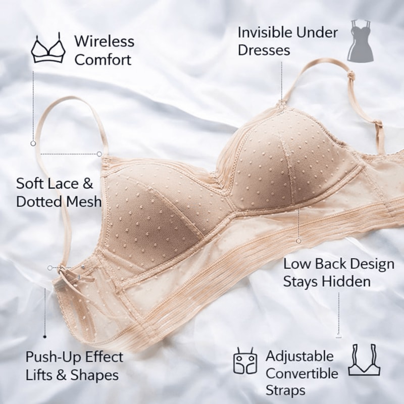 Low Back Wireless Lace Bra Invisible Support For Backless Dresses 7