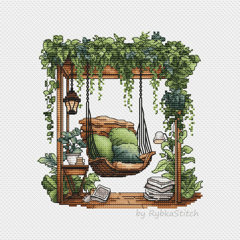 Forest Pattern For Cross Stitch Bedroom Decor Embroidery PDF Green Forest Embroidery PDF Terrace Wi 2