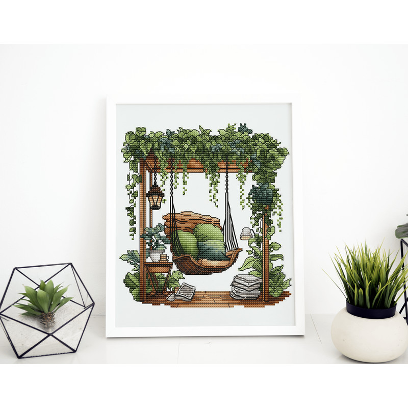 Forest Pattern For Cross Stitch Bedroom Decor Embroidery PDF Green Forest Embroidery PDF Terrace Wi 5