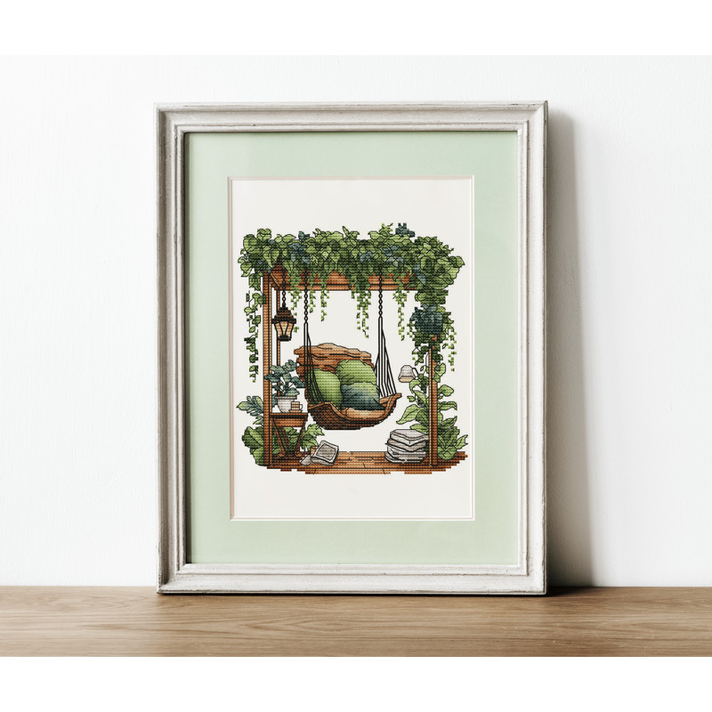 Forest Pattern For Cross Stitch Bedroom Decor Embroidery PDF Green Forest Embroidery PDF Terrace Wi 6