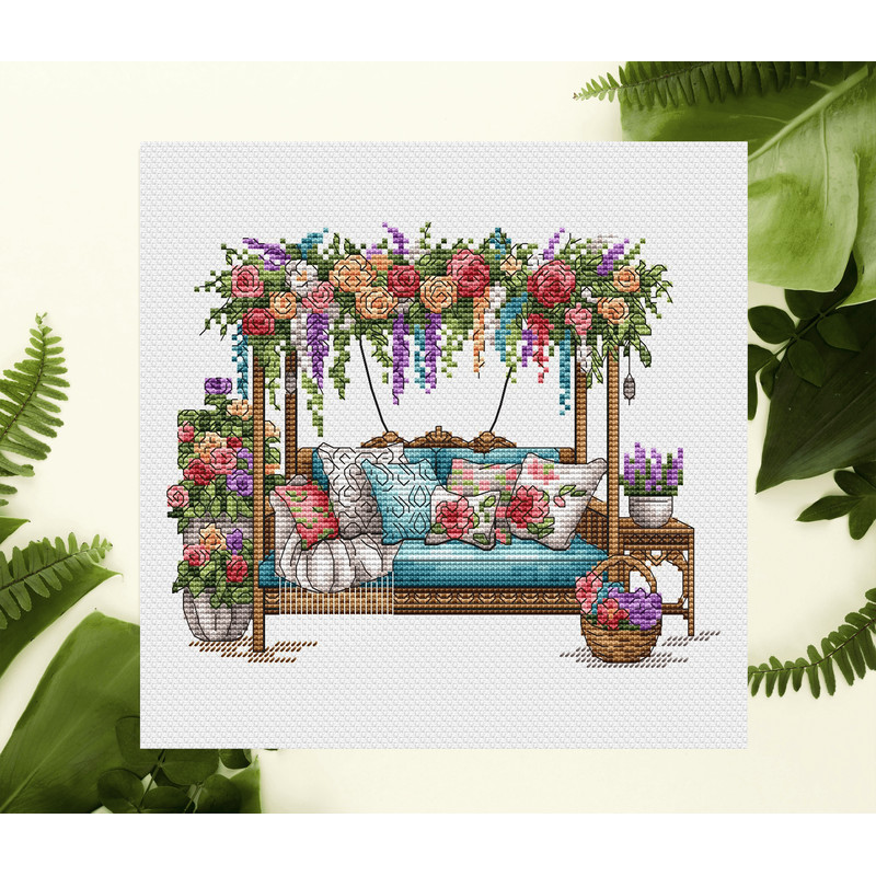 Garden Pattern For Cross Stitch PDF Spring Embroidery PDF Flowers Cross Stitch Green Garden Embroid 7