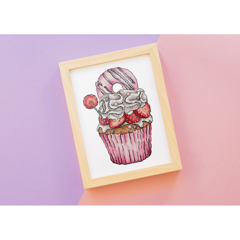 Cupcakes Cross Stitch Pattern PDF Sweet Cupcake Counted Cross Stitch Kitchen Decor Strawberry Cupca 5