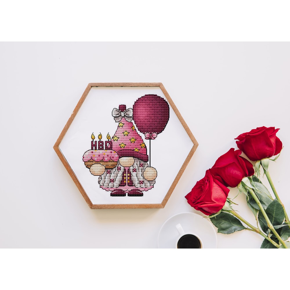 Gnome Cross Stitch Pattern Cute Gnome Embroidery PDF Birthday Gnome Cross Stitch PDF Birthday Day D 4