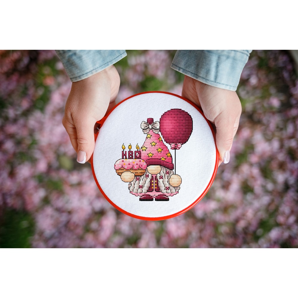 Gnome Cross Stitch Pattern Cute Gnome Embroidery PDF Birthday Gnome Cross Stitch PDF Birthday Day D 3