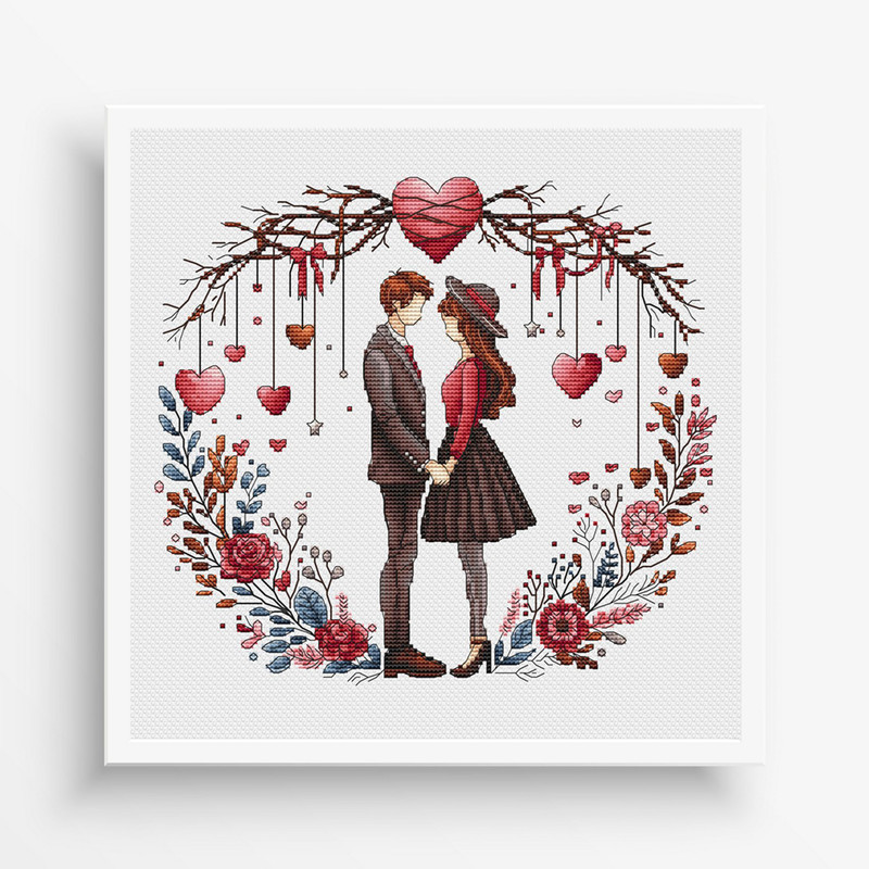 Valentines Day Cross Stitch Patterns PDF Valentines Day Decor Valentines Day PDF Download Romantic 0