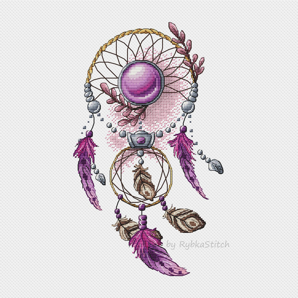 Dreamcatcher Cross Stitch Pattern PDF Dreamcatcher Counted Cross Stitch Feathers Cute Stylish Embro 2