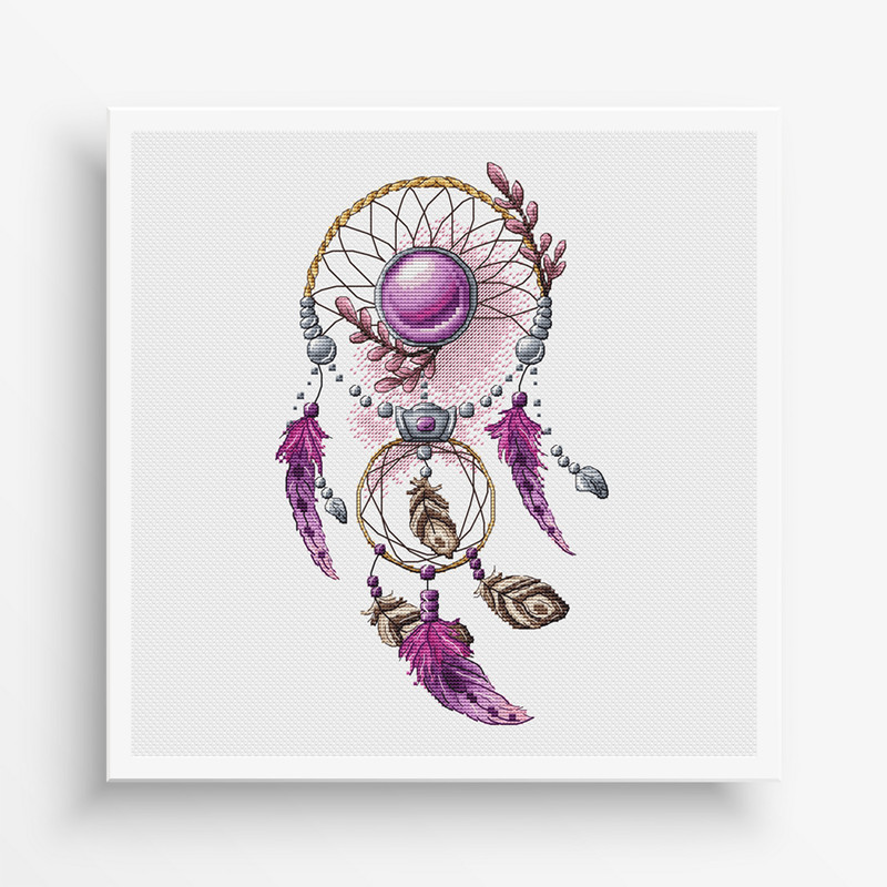 Dreamcatcher Cross Stitch Pattern PDF Dreamcatcher Counted Cross Stitch Feathers Cute Stylish Embro 0