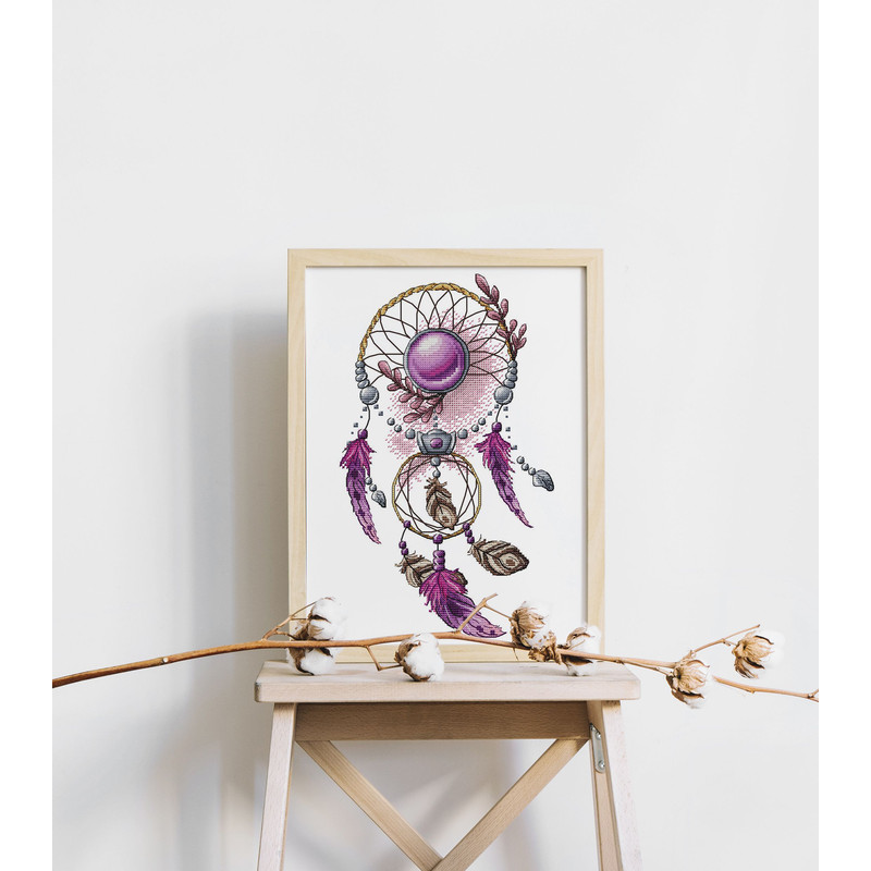 Dreamcatcher Cross Stitch Pattern PDF Dreamcatcher Counted Cross Stitch Feathers Cute Stylish Embro 8