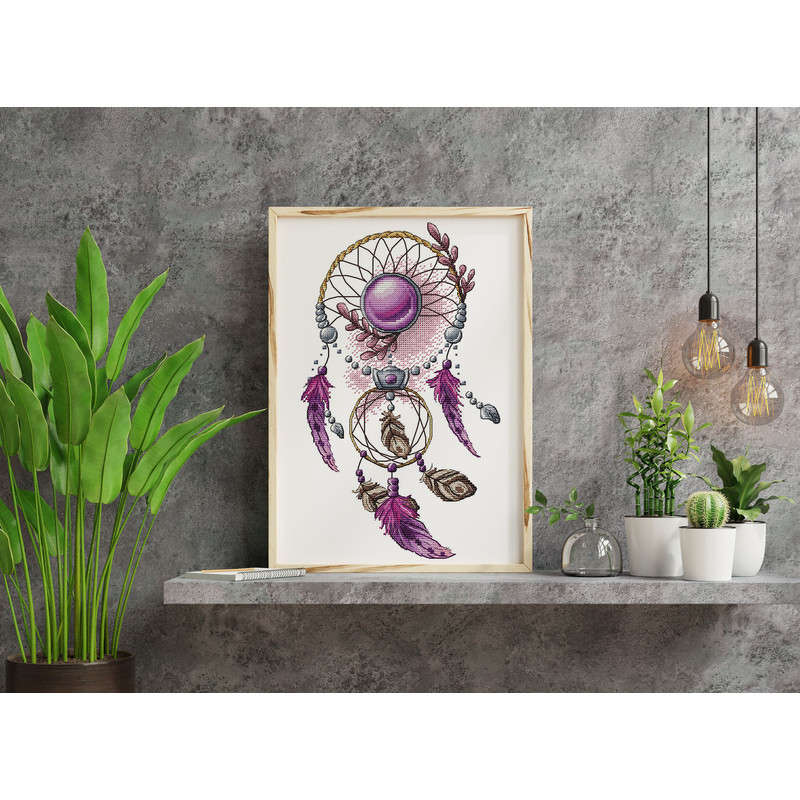 Dreamcatcher Cross Stitch Pattern PDF Dreamcatcher Counted Cross Stitch Feathers Cute Stylish Embro 7