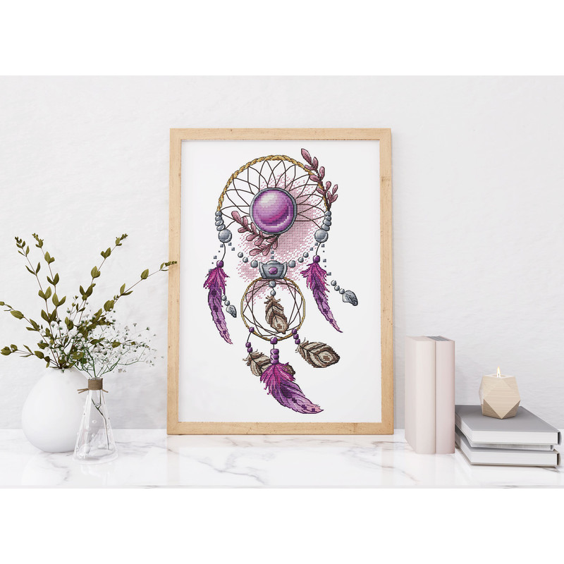 Dreamcatcher Cross Stitch Pattern PDF Dreamcatcher Counted Cross Stitch Feathers Cute Stylish Embro 6