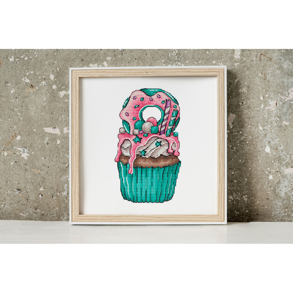 Cupcakes Cross Stitch Pattern PDF Sweet Cupcake Counted Cross Stitch Kitchen Decor Cute Embroidery 5