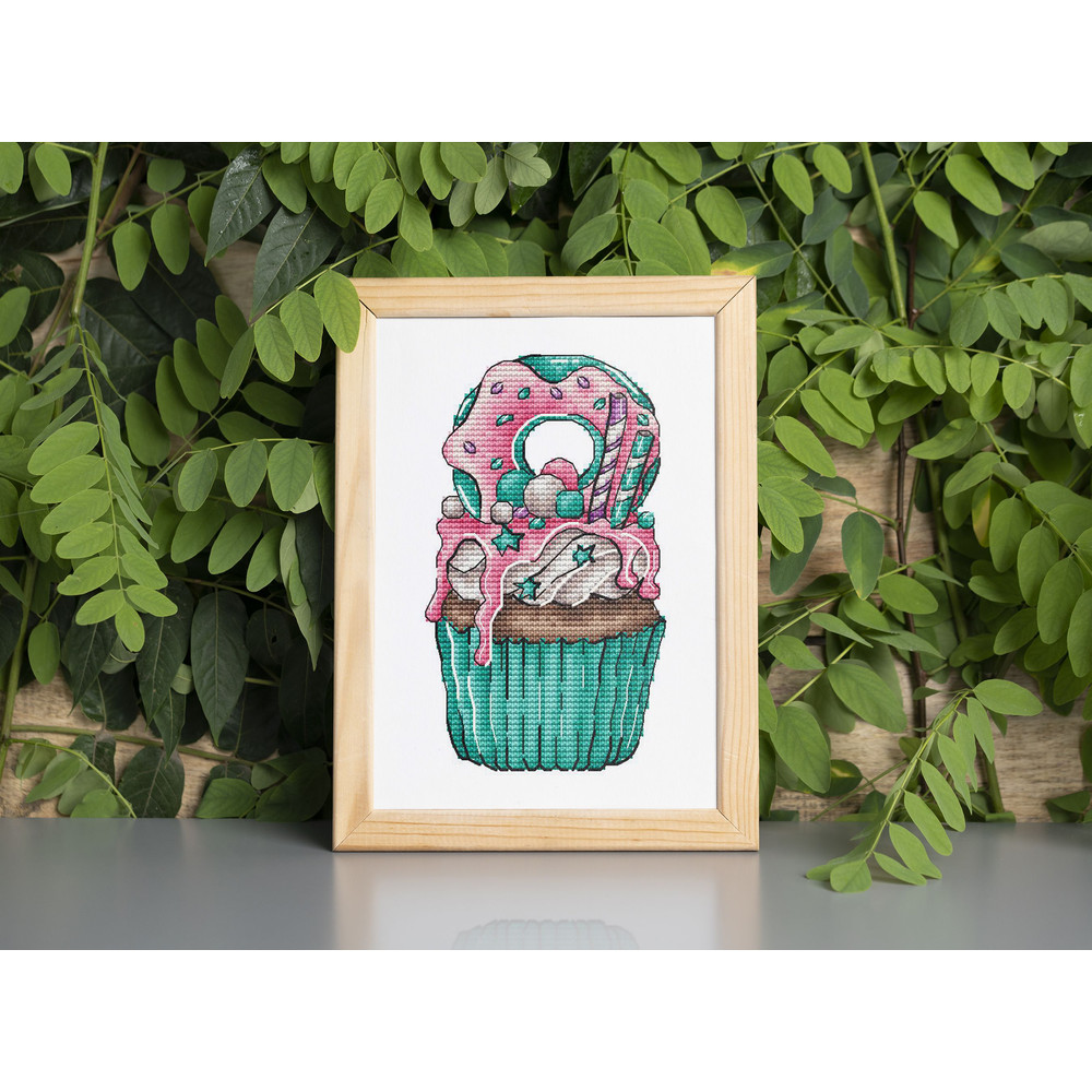 Cupcakes Cross Stitch Pattern PDF Sweet Cupcake Counted Cross Stitch Kitchen Decor Cute Embroidery 6