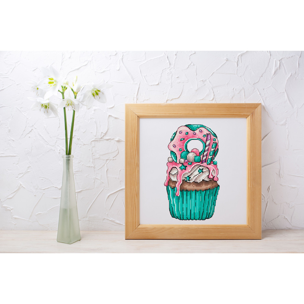 Cupcakes Cross Stitch Pattern PDF Sweet Cupcake Counted Cross Stitch Kitchen Decor Cute Embroidery 3