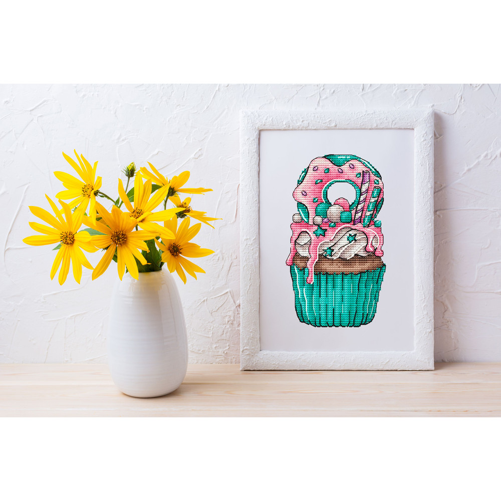 Cupcakes Cross Stitch Pattern PDF Sweet Cupcake Counted Cross Stitch Kitchen Decor Cute Embroidery 8
