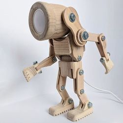 Wooden Table Eco-friendly Adjustable Robot Lamp