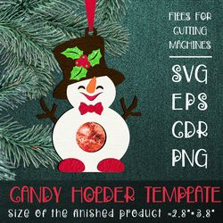 Snowman | Christmas Ornament | Candy Holder | Paper Craft Template SVG
