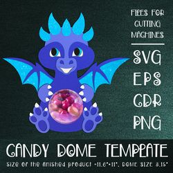 Cute Dragon Candy Dome | Christmas Ornament | Paper Craft Template | Sucker Holder SVG