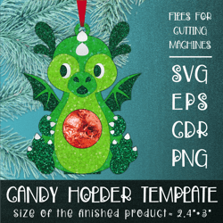 Little Dragon Candy Holder | Christmas Ornament | Paper Craft Template SVG