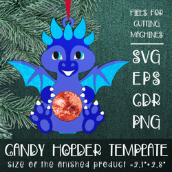 Cute Dragon Candy Holder | Christmas Ornament | Paper Craft Template SVG