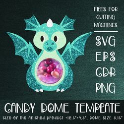 Baby Dragon | Candy Dome | Christmas Ornament | Paper Craft Template | Sucker Holder SVG