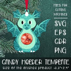 Baby Dragon Candy Holder | Christmas Ornament | Paper Craft Template SVG