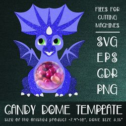 Beautiful Dragon Candy Dome | Christmas Ornament | Paper Craft Template | Sucker Holder SVG