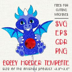 Cute Dragon | Lollipop Holder svg | Paper Craft Template | Sucker Holder
