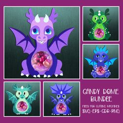 Dragon | Candy Dome Bundle | Paper Craft Templates SVG