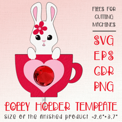 Bunny in a Cup | Lollipop Holder | Valentine Paper Craft Template