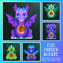 Cute Dragon | Easter Egg Holder Bundle | Paper Craft Templates