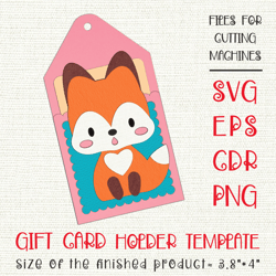 Cute Fox | Birthday Gift Card Holder | Paper Craft Template