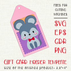 Cute Mouse | Birthday Gift Card Holder | Paper Craft Template