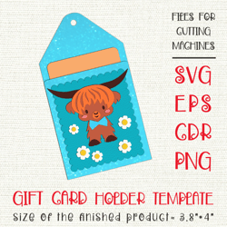 Highland Cow | Birthday Gift Card Holder | Paper Craft Template